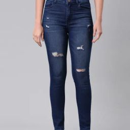 Zheia Blue Cotton Slim Fit Jeans-image-89