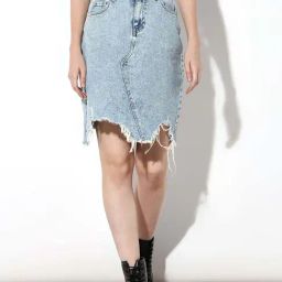 Only Blue Cotton Regular Fit Skirt-picture-5