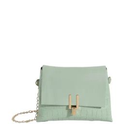 HauteSauce Green Textured Medium Sling Handbag-18