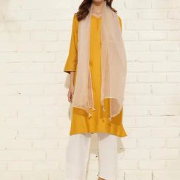 Fabindia Beige Chequered Dupatta-image-96