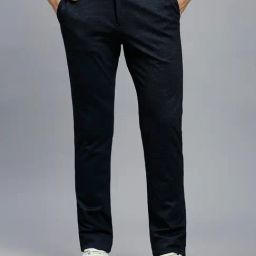 Reid & Taylor Navy Comfort fit Solid Trousers-image-98