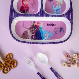 Servewell Frozen Melamine Rectangle Dinner Plate - Set of 3-6