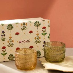 Fabindia Varsha Multicolor Glass Candle Holder - Set of 2-41