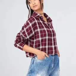 chimpaaanzee Chimpanzee Maroon Chequered Shirt-picture-10