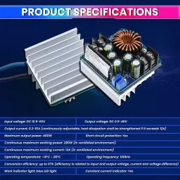 AmiciSolar DC-DC Step-Down Buck Converter 10.5-60 VDC Input with Constant Voltage and Current image 5