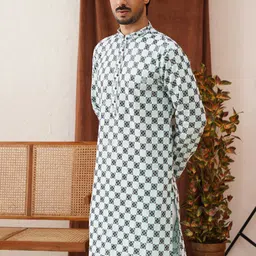 Jompers Men Geometric Embroidered Sequinned Kurta-picture-43