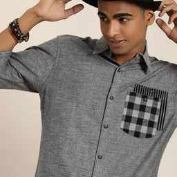 Taavi Woven Legacy Pure Cotton Casual Shirt With Contrast Chest Pocket-image-82