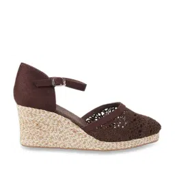 Metro Women's Brown Ankle Strap Wedges-picture-24