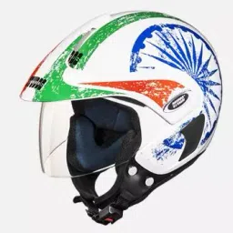 Studds N10 White Medium (570 mm) Open Face Helmet, Marshall D5 Decor-picture-43
