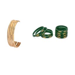 1ST TIME Set Of 12 Gold-Toned Alloy Artificial Stones & Beads Antique Bangles-picture-31