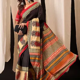 BerMondsey Women Printed Pure Cotton Saree-picture-12