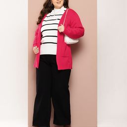 Sztori Plus Size Longline Front-Open Sweaters image 5