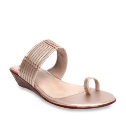 Bata Women's May Golden Toe Ring Wedges-image-44