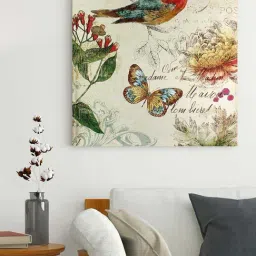 Art Street Multicolor Engineered Wood Bird & Butterfly Canvas Paintings For Wall Art-picture-45