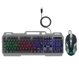 FOXIN Thunder Gaming Keyboard and Mouse Combo Rainbow Backlit Membrane Keyboard 104 Keys With Phone Holder-picture-28