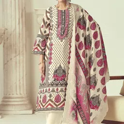 Stylee LIFESTYLE Printed Pure Cotton Unstitched Dress Material-picture-10