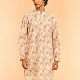 Diwas by Manyavar Men Ethnic Motifs Printed Mandarin Collar Straight Kurta-image-31