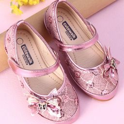 Cute Walk by Babyhug Sandals Bow Applique- Pink-image-80