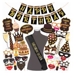 Wobbox Happy Birthday Props Birthday Banner & Sash Happy Birthday Decoration Items Pink -Pack Of 42-image-86
