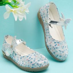 Tiny Bugs Butterfly Stone Applique Ballerinas - Blue-image-23