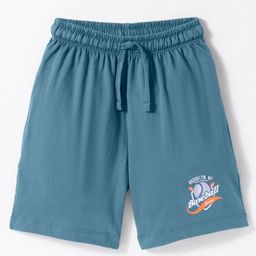 Cucu Fun Sinker Knit Above Knee Length Shorts with Baseball Print - Teal Blue-image-23