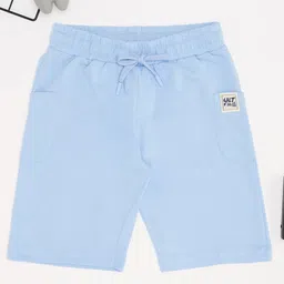 Pantaloons Junior Cotton Knit Solid Shorts - Sky Blue-picture-22