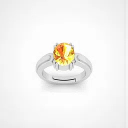 Sidharth Gems Yellow Sapphire 7.25 Ratti or 6.00 KT Silver 925 Finger Ring-71