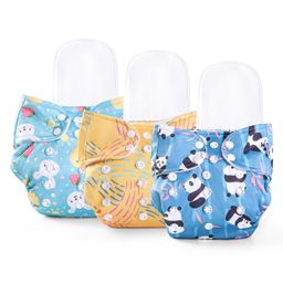 Zoe Reusable Cloth Diaper with Inserts Abstract Theme Pack of 3- Multicolor image 2