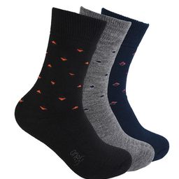 One8 Men Pack Of 3 Patterned Calf Length Socks-21