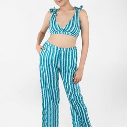 Blissence Printed Tie-Up Swimwear Cover Up Set-image-50