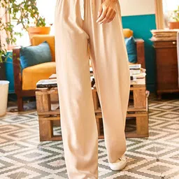 Olalook Solid Women Wide Leg Trousers-picture-44
