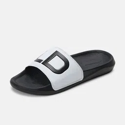 BOLDFIT Men Printed Black Footwear Basic PU Slider-image-62