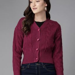 Cayman Women Cable Knit Woollen Cardigan-image-76