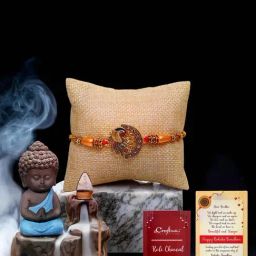 eCraftIndia Assorted Multicolor Rakhi with Buddha Idol-image-16