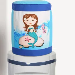Swayam Blue & White Cotton 20 Litre Water Dispenser Bottle Cover - Set of 1-image-14