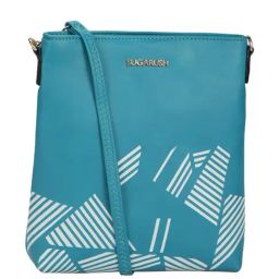 Sugarush Hawaii Turquoise & White Printed Medium Sling Handbag-image-6