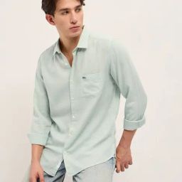 The Bear House Green Lyocell Blend Solid Shirt-picture-13