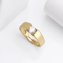 Zavya 925 Silver Solitaire Gold Plated Ring For Men-45