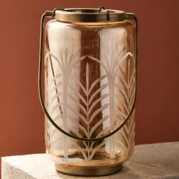 Fabindia Varsha Beige Glass Candle Holder-image-36