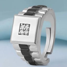 Zavya 925 Silver Timeless Rhodium Plated Ring For Men-2