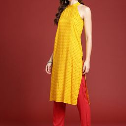 Anouk Women Printed Regular Kurta with Trousers & Dupatta image 5