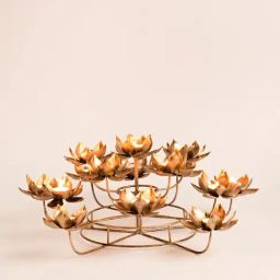 Fabindia Raivath Antique Brass Metal Candle Holder-image-11