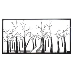 eCraftIndia Abstract Trees Forect View Handcrafted Iron Wall Hanging with background LED's image 3