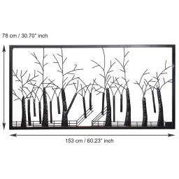 eCraftIndia Abstract Trees Forect View Handcrafted Iron Wall Hanging with background LED's image 5