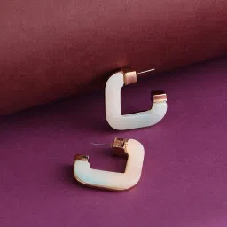 Zaveri Pearls Gold Tone Contemporary Semi Hoop Earring-ZPFK14055 image 1