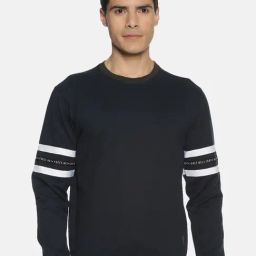 Force NXT Navy Cotton Regular fit Solid Sweatshirt-13