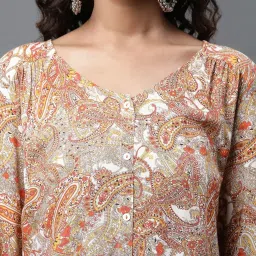 Aurelia Multicolored Printed A Line Short Kurti image 5