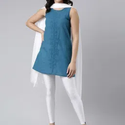TWIN BIRDS White Plain Dupatta - Pack Of 2 image 5