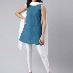 TWIN BIRDS White Plain Dupatta image 5