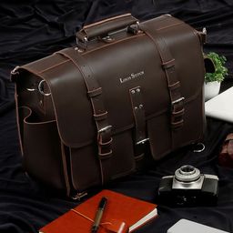 LOUIS STITCH Unisex  Leather Laptop Bag-image-38